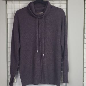 MAX STUDIO Cashmere gray lavender Funnel Neck Sweater.‎ Size M
